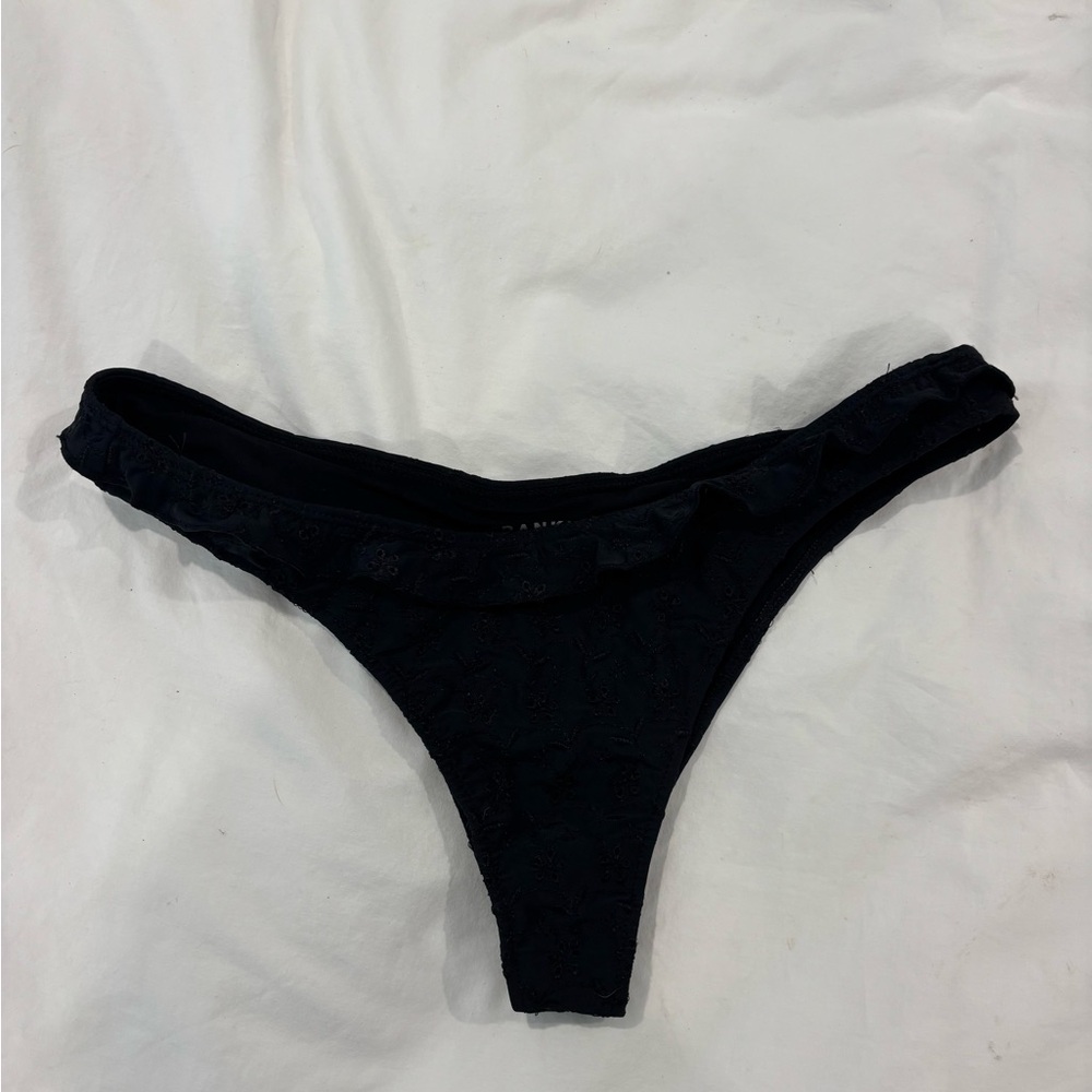 Frankie's Bikinis Black Ruffle Bikini Bottoms